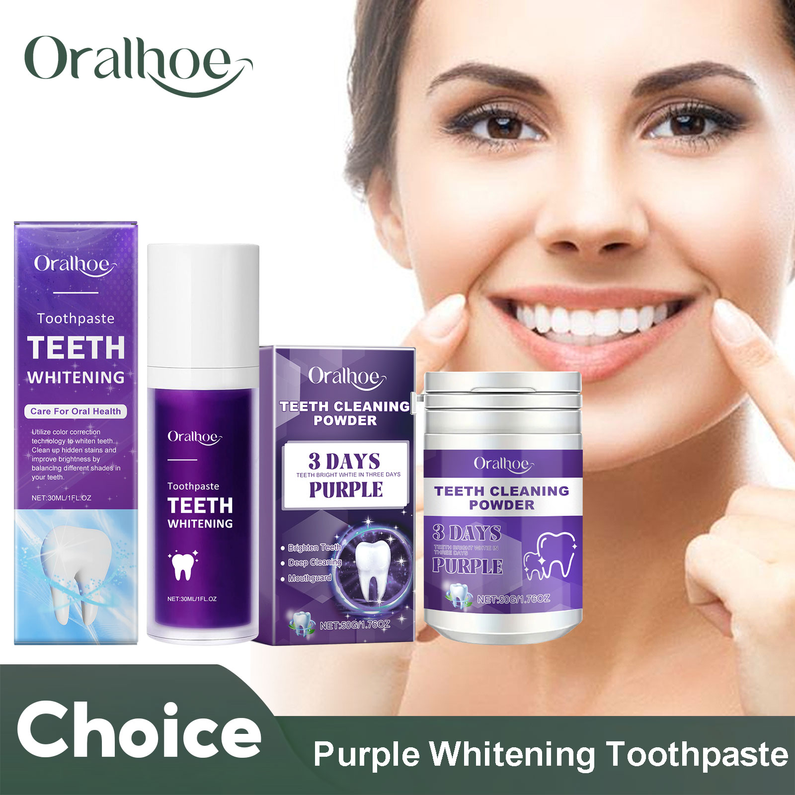Teeth Whitening Lab - Correttore viola Dentifricio sbiancante Pulizia profonda