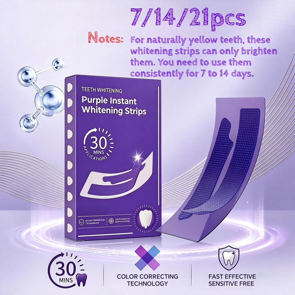 Teeth Whitening Quick - Strisce sbiancanti per denti viola 7/14/21