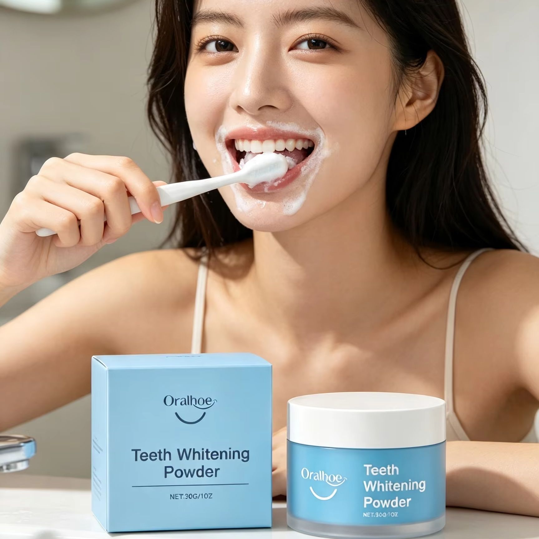 Teeth Paint Whitening - Polvere Dentale Oralhoe per Pulizia Profonda,